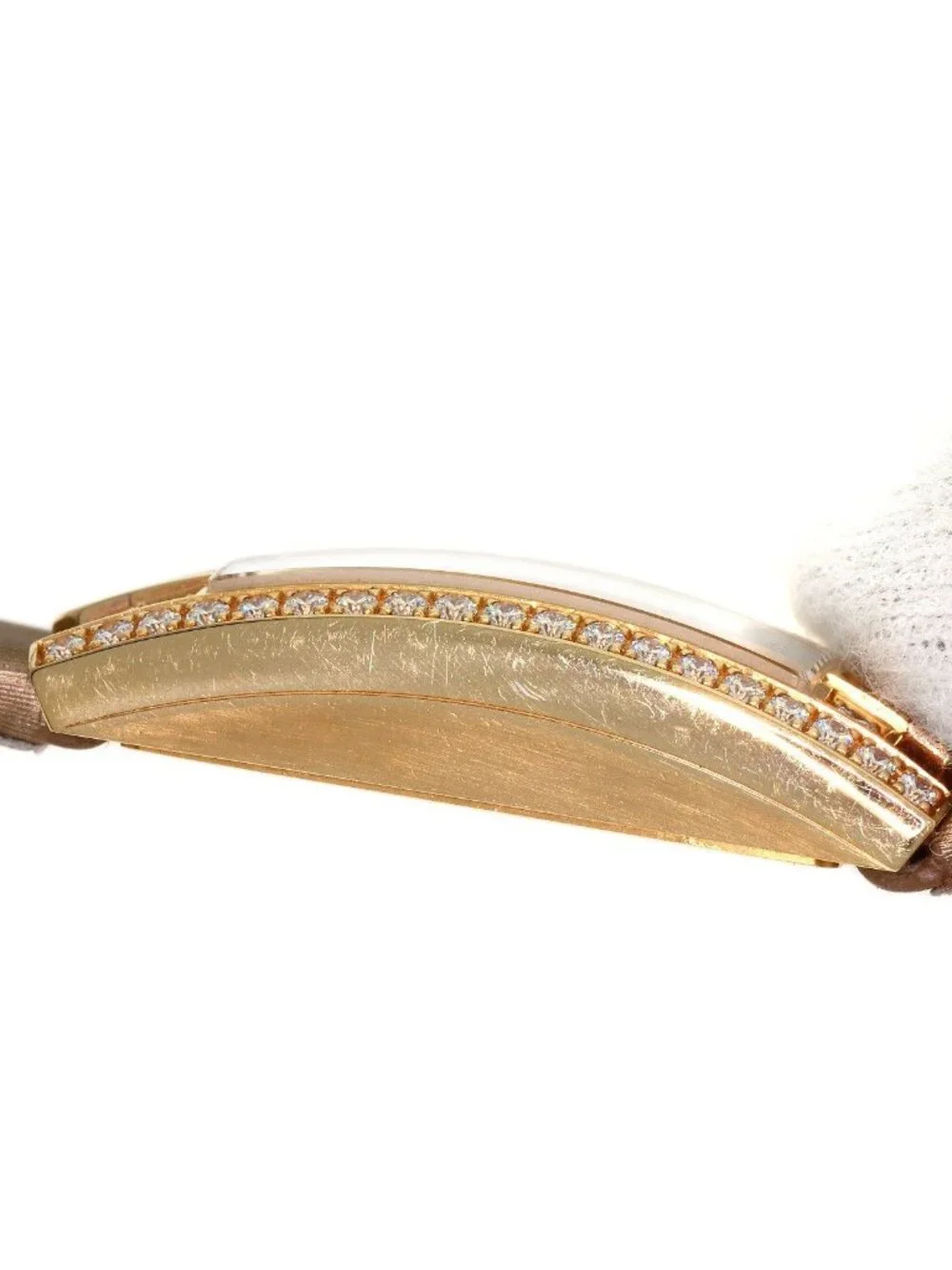 Harry Winston 332 Lqr Avenue C Mini Diamond Bezel Watch 18k Pink Gold Satin